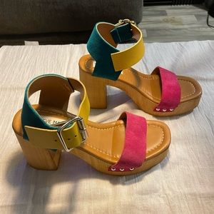 Steve Madden Multicolored Wooden Colada Heels Wooden Size 36 (5.5 U.S.)